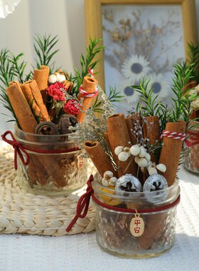 肉桂生财DIY材料包森系无火香薰柠檬松果干花摆件新年装饰伴手礼