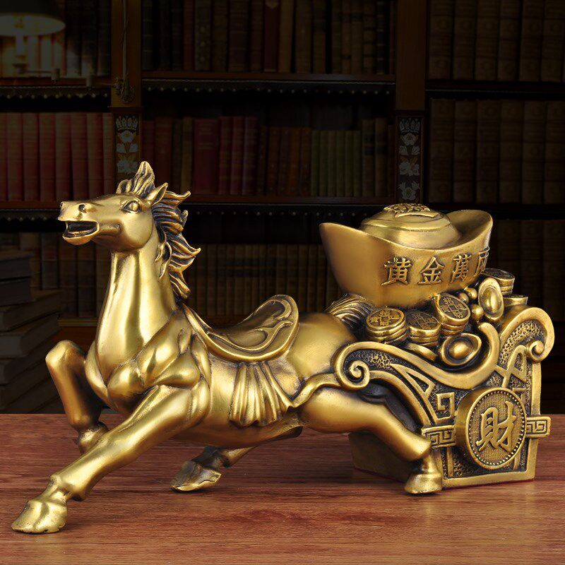 马拉元宝铜马摆件招财家居客厅玄关装饰总经理办公室店铺开业礼品