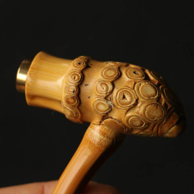 精品纯手工精磨天然玉竹根小烟嘴竹制粗烟过滤嘴竹雕把玩烟具烟斗