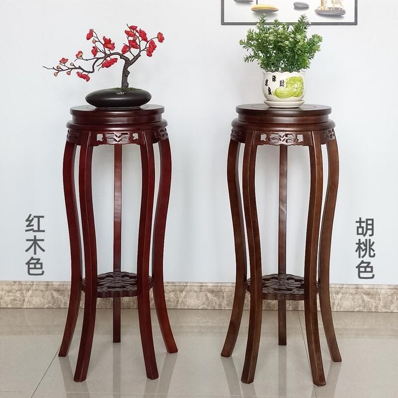 中式实木花架室内家用仿古落地式绿萝客厅摆件置物架放花盆的架子