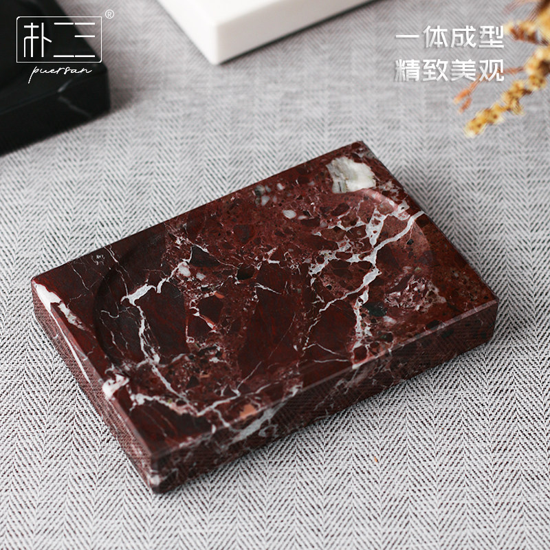 朴二三 肥皂盒卫生间创意北欧家用轻奢 大理石沥水浴室石头香皂托