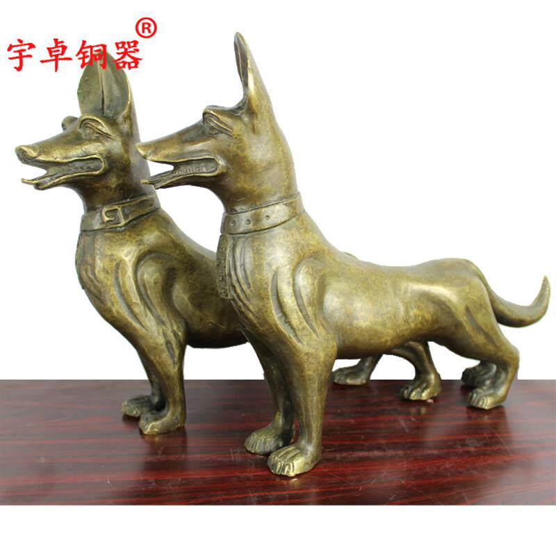 宇卓铜器纯铜狗黄铜狗铜狗铜犬铜工艺品摆饰