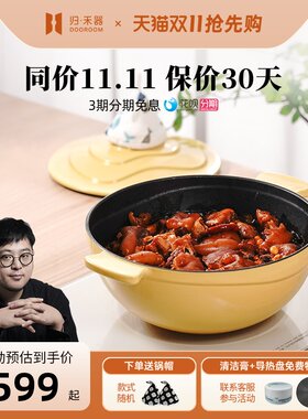 禾梯器田珐琅锅26c黑m珐琅铸铁炖锅深烧锅家用电磁炉煲汤炖煮锅