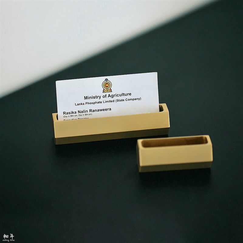 黄铜六角高端名片座卡托照片展示架便签夹商务办公室名片盒