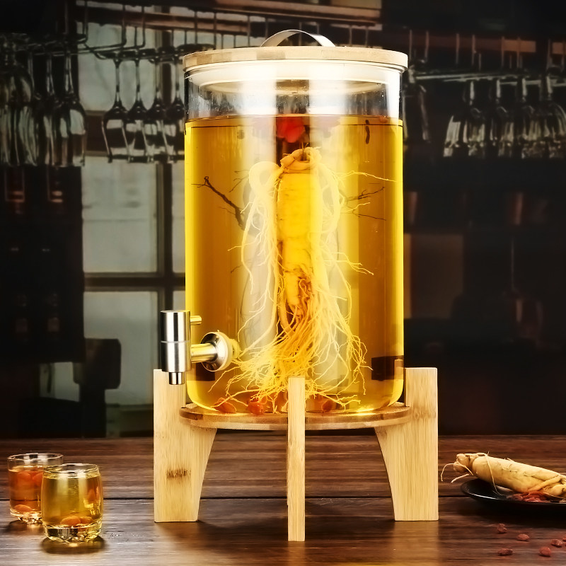 高硼硅玻璃瓶酒坛药酒容酒水用饮料壶啤酒桶高端密封泡酒专果器瓶