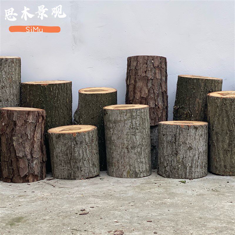 实木树墩天然树木木墩松树柳墩树木敦子原木凳木头凳子木根桩头桩