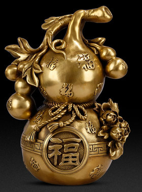 铜工艺品家居摆件招福葫芦百财八宝葫乔芦迁礼品