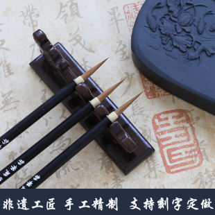 张苏笔庄狼毫攻笔张文年大师手工制作宣笔小楷行书钩线海鸥牌毛笔