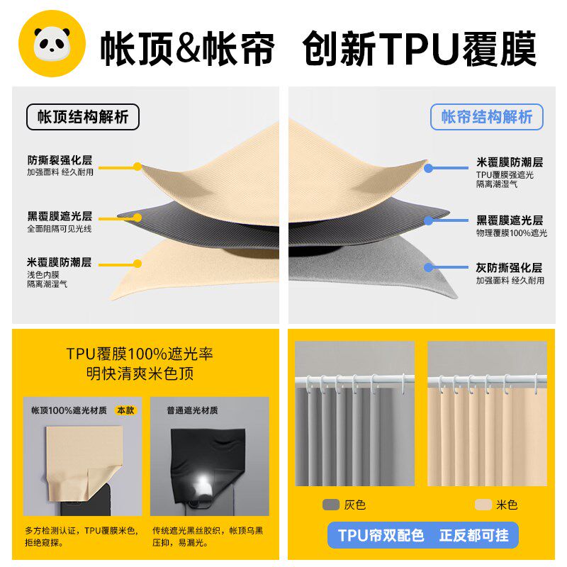 迷你屋学生宿舍蚊帐床帘一体式寝室上下铺专用2025新款超强遮光帐