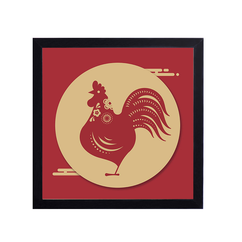 【吉祥十二生肖】12仿剪纸鼠牛现代装饰画