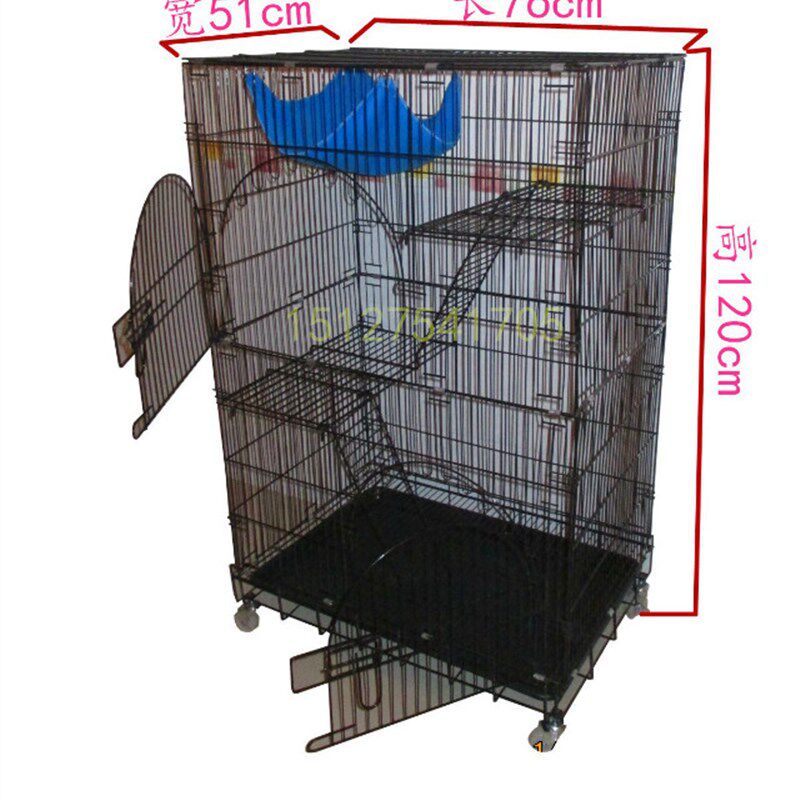 家用宠物猫笼子可全折叠大号小号双层三层四层猫窝猫别墅猫咪笼具