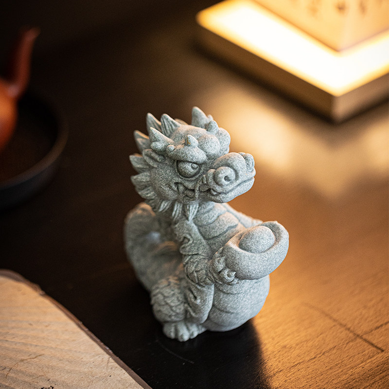 创意十二生肖龙茶宠摆件中式祥龙送宝礼物鱼缸造景客厅桌面装饰品