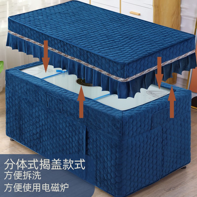 厚实保暖 长方形电炉罩烤火桌子罩套新款电烤炉茶几桌布冬季加厚
