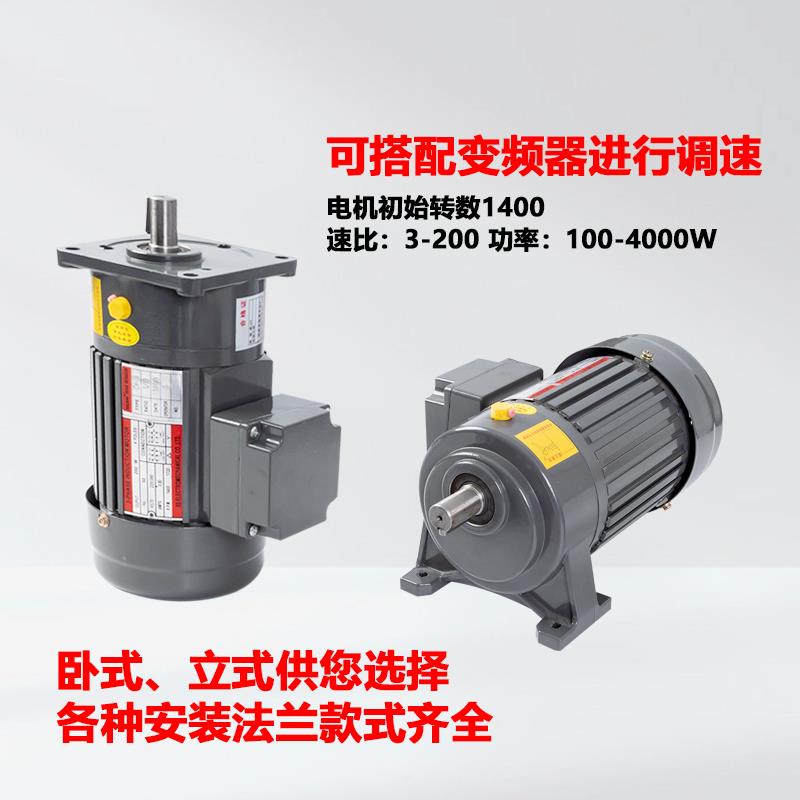齿轮减速机电机一体380V卧式小型变频调速电机低速220V大功率卧式