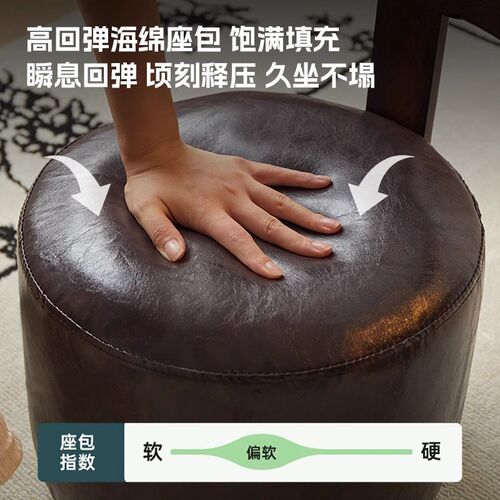 万向轮小凳子家用实木矮凳客厅沙发茶几凳软包圆凳带轮门口换鞋凳