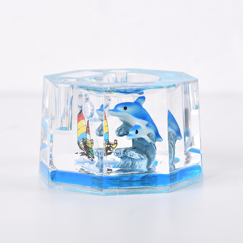 儿童卡通创意桌面漂浮海洋动物八音盒灯光个性笔筒摆件教师节礼物