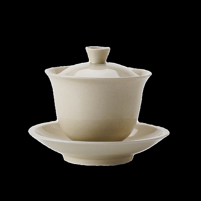 草木灰盖碗简约仿宋素雅泡茶碗杯粗陶大号家用功夫茶具陶瓷敬茶碗