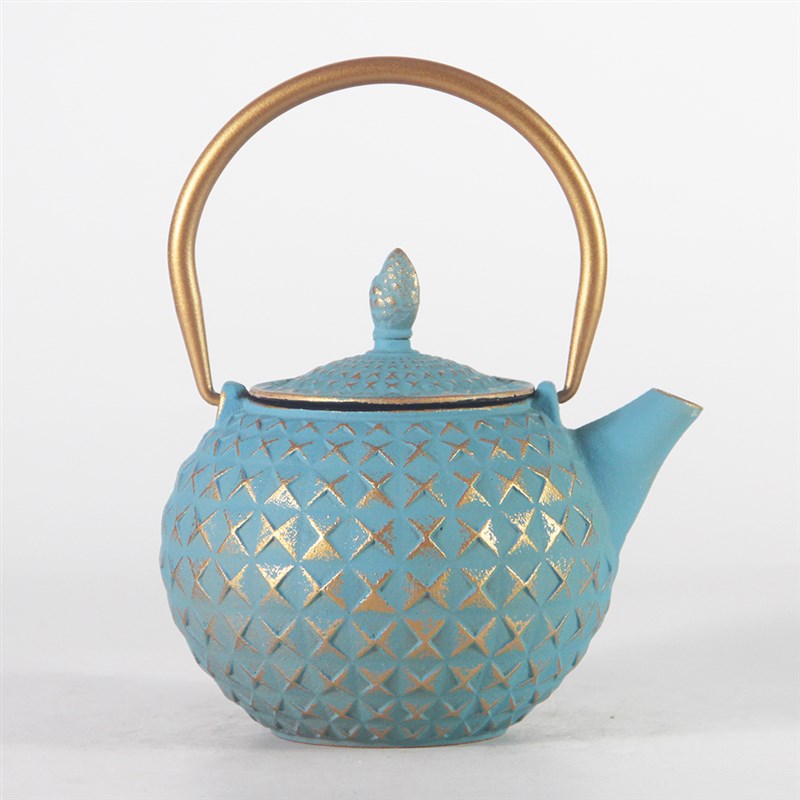 欧美式彩色铸铁壶煮茶泡茶壶室客厅家居饰品软装样板房间装饰摆件