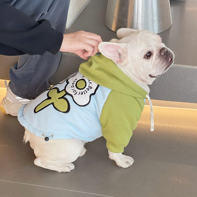 秋冬款法斗衣服加厚保暖棉服巴哥斗牛犬胖狗博美防寒外套舒适棉衣