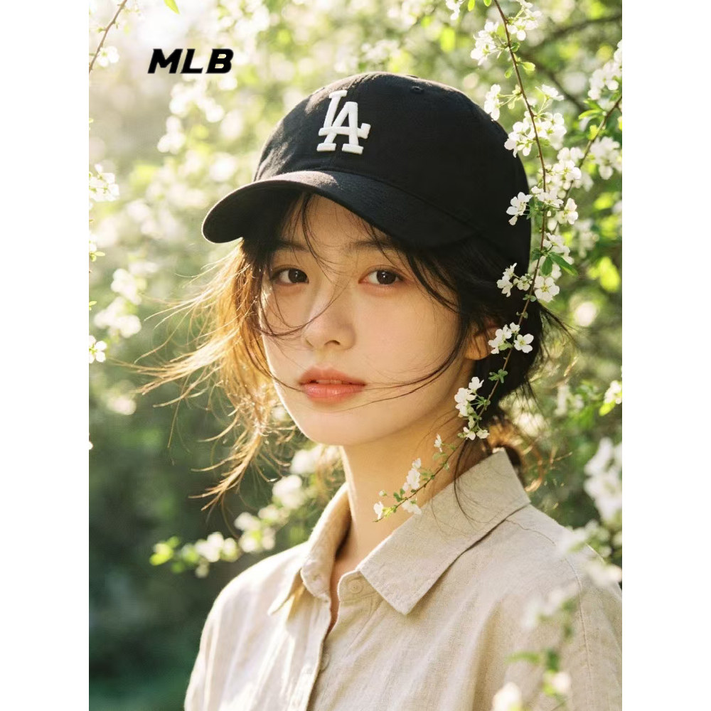 MLB帽子男女情侣棒球帽软顶鸭舌帽休闲运动帽四季3ACP6601N-07BKS