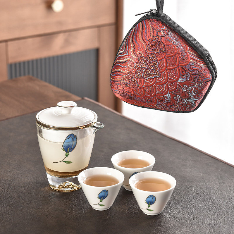 便携式旅行茶具套装简易户外包随身功夫泡茶壶茶杯出差旅游快客杯
