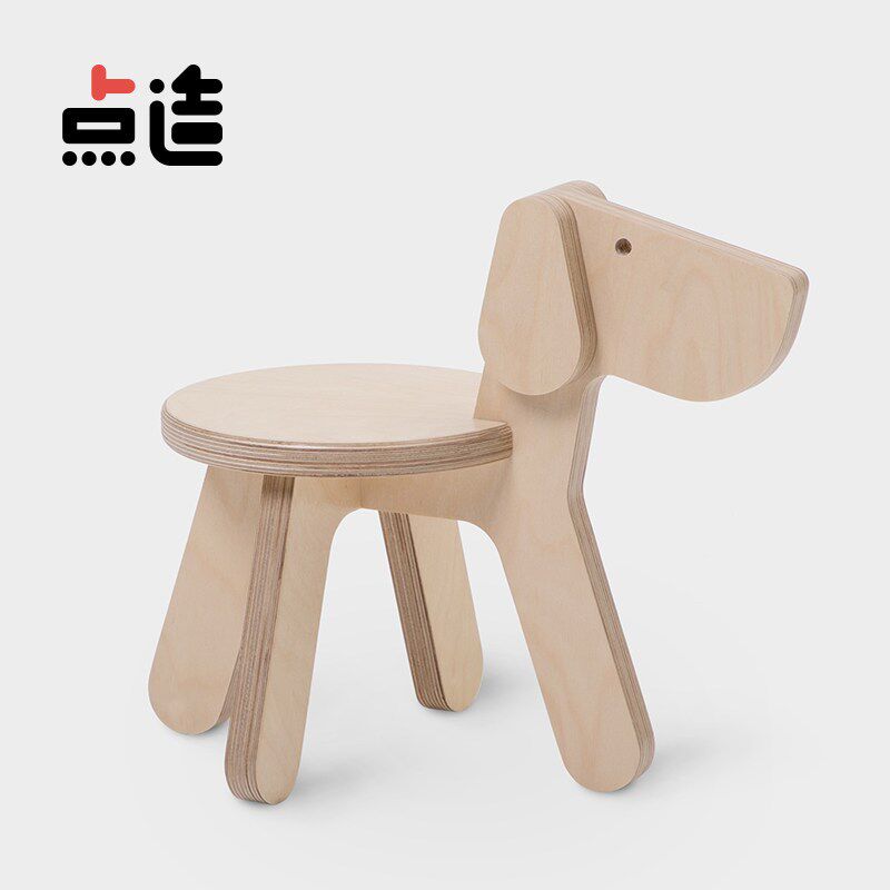 点造moji动物椅子生肖儿童房北欧靠背矮凳卡通幼儿园木质换鞋