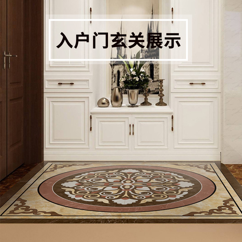 欧式玄关走廊自粘地板贴客厅防水耐磨地面过道贴餐桌防油瓷砖贴纸