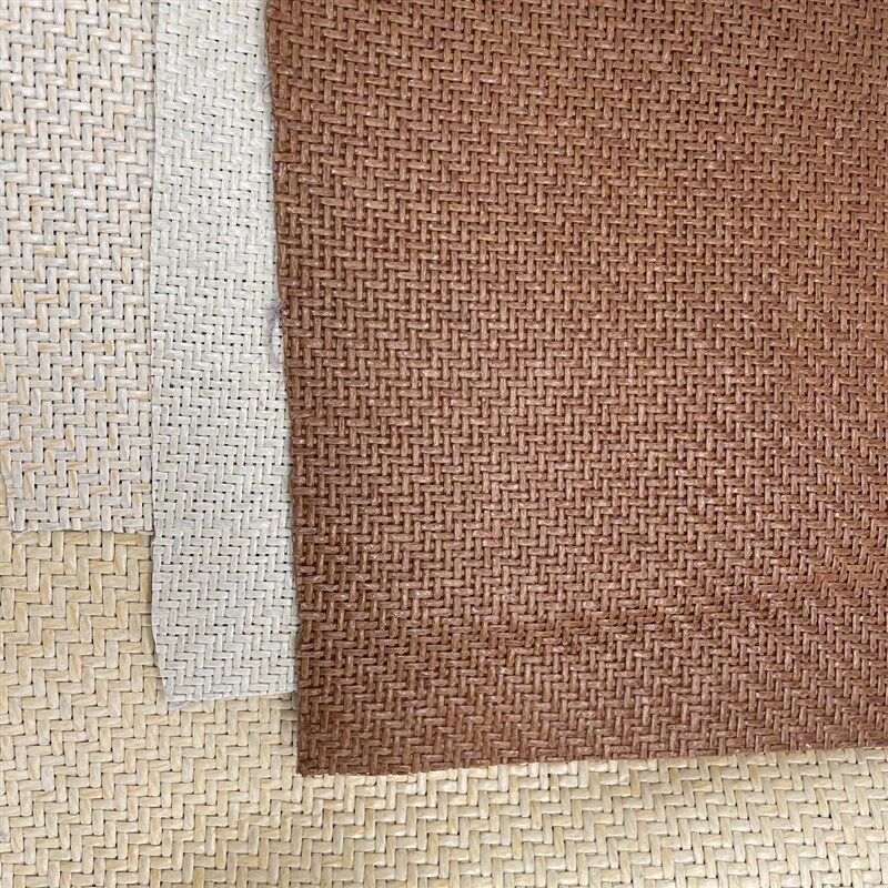 半成品纸席家具材料仿藤十字席子斜纹藤编织毛边散边柜门饰面墙布