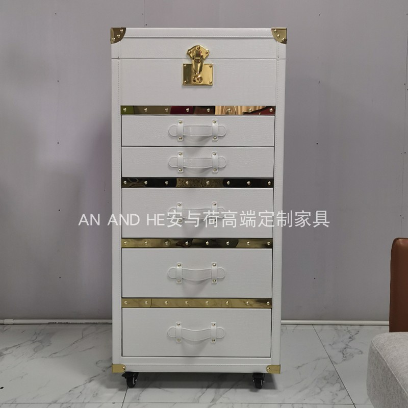 设计师达人推荐卧轻奢复古收纳带镜子可移动梳化首饰斗柜整体定制