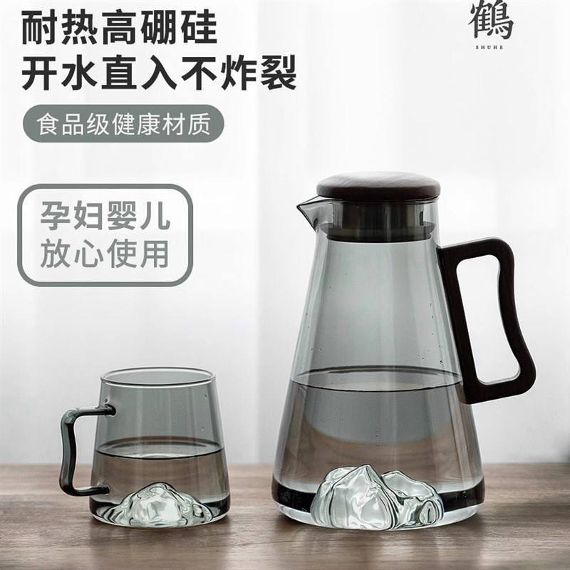 耐高温玻璃冷水壶家用大容量装凉白开水壶泡茶壶客厅喝水杯子套装