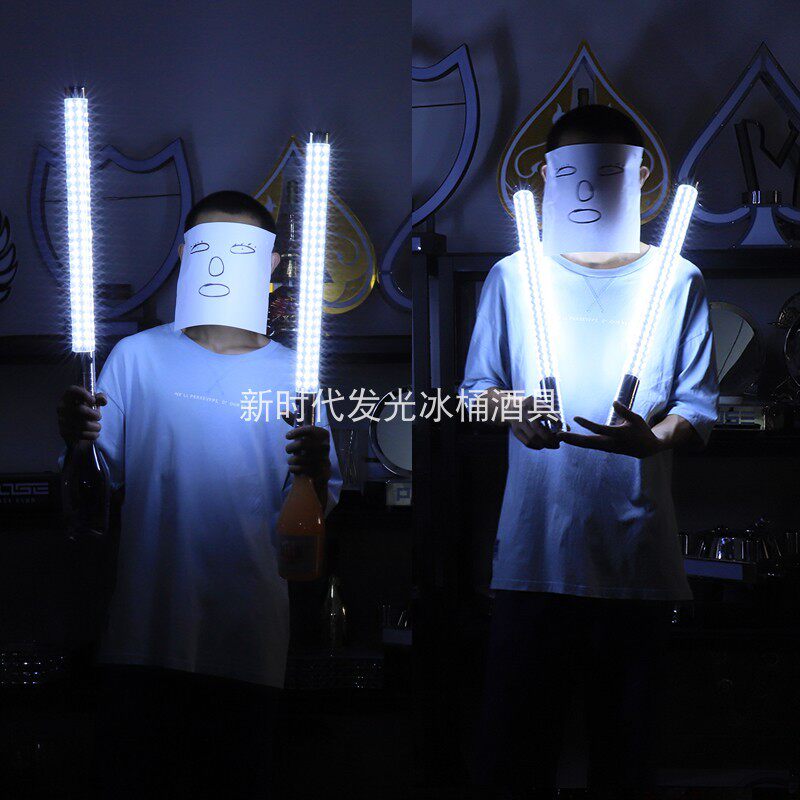 酒吧ktv气氛爆闪棒出酒led香槟头葡萄酒发光闪光棒酒具不锈钢瓶塞