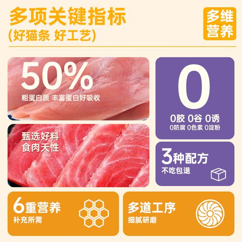 猫咪主食猫条鸽肉鱼油兔肉猫草零食猫条湿粮包罐头猫饭补充营养