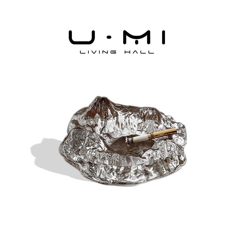 U Mi LIVING冰山烟灰缸水晶玻璃烟缸家用客厅茶几创意桌面摆件