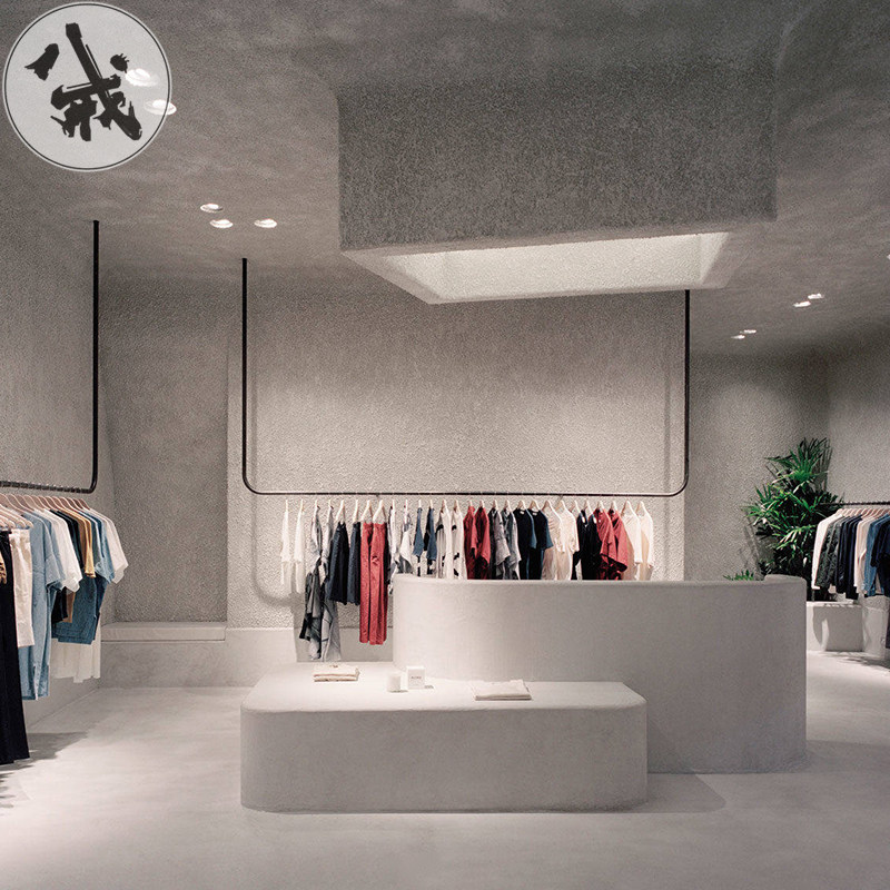 服装店挂衣杆黑色不锈钢网红上墙壁挂式货架童装店装修设计展示架