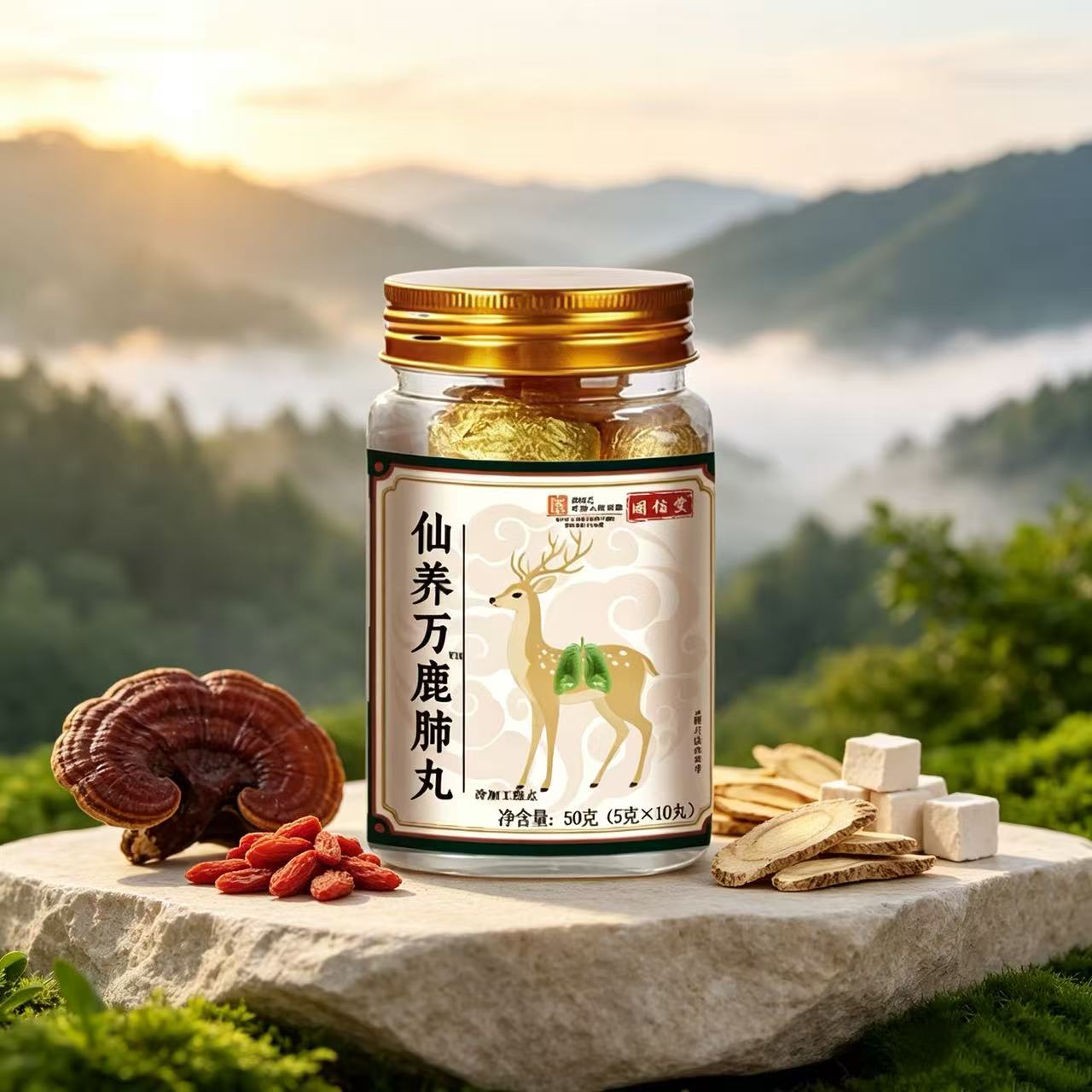 仙养万鹿肺丸药食同源膳食营养食品科学配比50g/瓶官方旗舰店正品