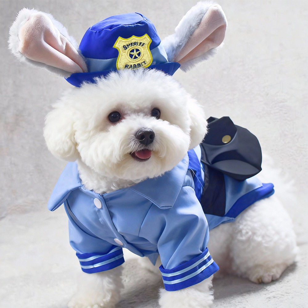 宠物警官变身装小型犬狗狗猫咪兔子cos变装衣服搞笑搞怪连帽服装