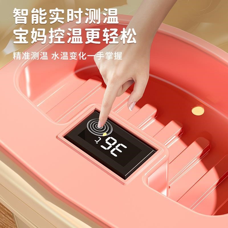 温度计儿童洗澡桶宝宝泡澡桶婴儿可坐浴桶浴盆家用小孩大号洗澡盆
