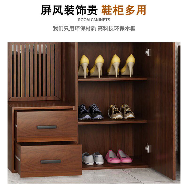 新中式进门口玄关柜组合隔断客厅鞋柜双面间厅入户一体鞋柜屏风柜