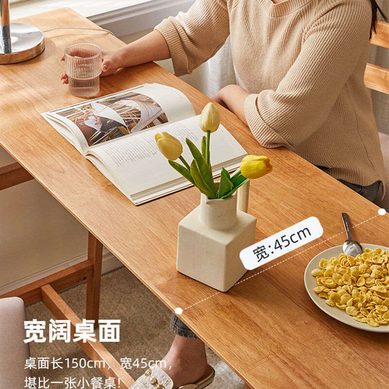 吧台桌实木高脚凳靠背凳子前台酒吧椅北欧奶茶店前台桌子家用简约