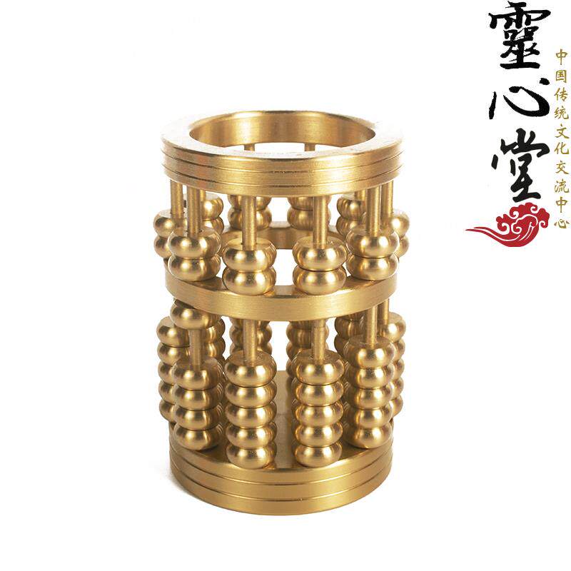 办公用品++礼品+文具笔桶+经商+开业++纯铜+算盘笔筒