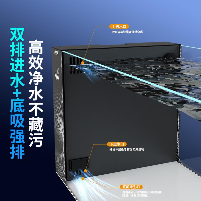 超白玻璃鱼缸客厅2026新款侧滤南溪流缸造景懒人大鱼缸水草水族箱