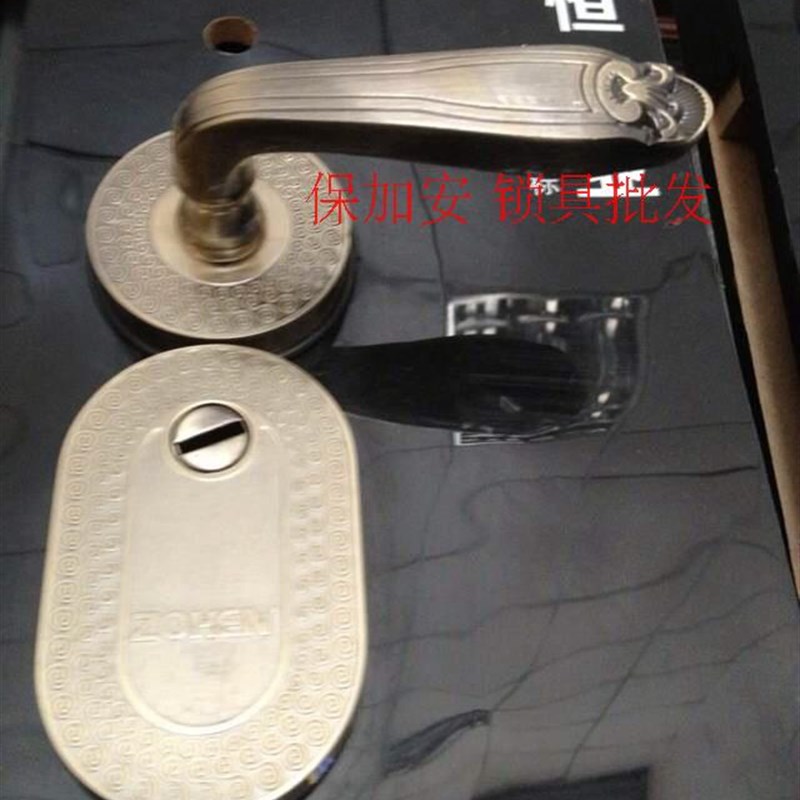 防盗门锌合金材质拉手入户大门分体手柄圆把手二个螺丝孔进户锁具