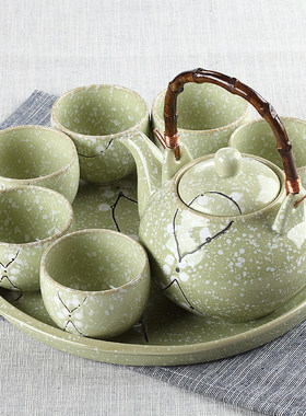 茶具套装陶瓷日式家用简约茶碗雪花釉整套汝窑功夫茶杯泡茶壶