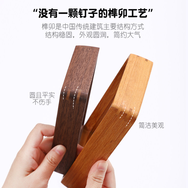桌面实木榫卯小相框摆台挂墙小清新宝宝周岁相框6寸5寸迷你摆台