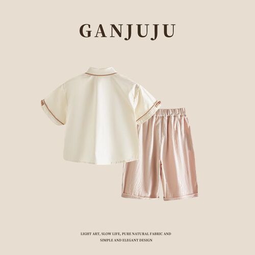 男童汉服套装洋气宝宝夏季短袖衣服演出服儿童中国风复古薄款唐装