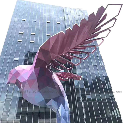 城市广场步行街商业地产园林景观创意彩色不锈钢金属铁艺燕子雕塑