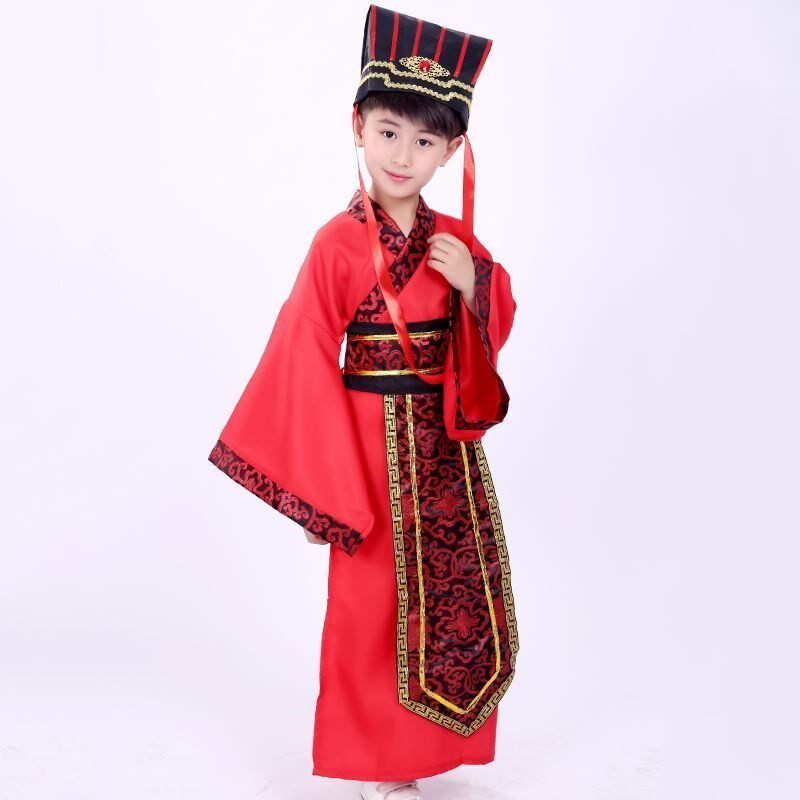 儿童古装汉服男童 古代宰相大臣唐装汉服三国 舞台影视剧演出服装
