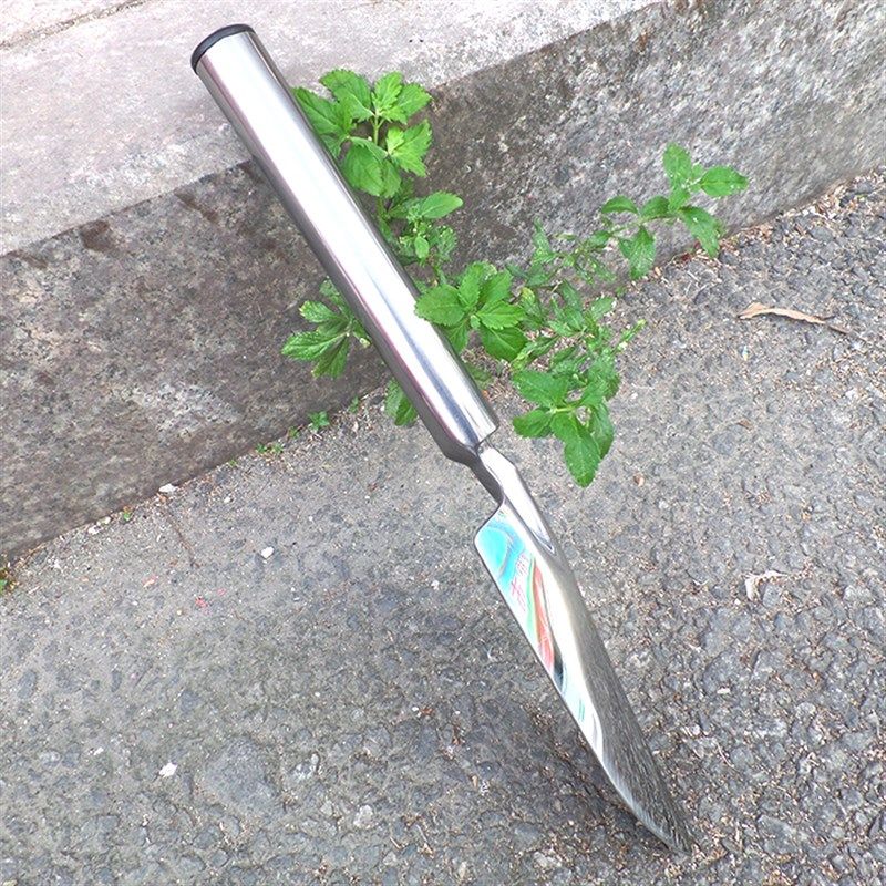 不锈钢花铲尖铲园艺工具焊接手柄家用盆栽种花菜赶海工具挖土沙铲