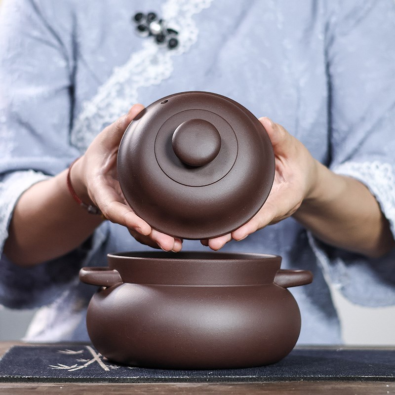 一人食小号砂锅汤煲宜兴紫砂煲汤家用迷你无釉耐高温明火不炸瓦罐