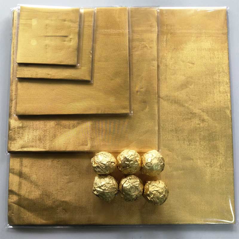 加大号 光面金色锡纸细格纹锡箔纸 包装铝箔纸 45*45cm锡纸 100张